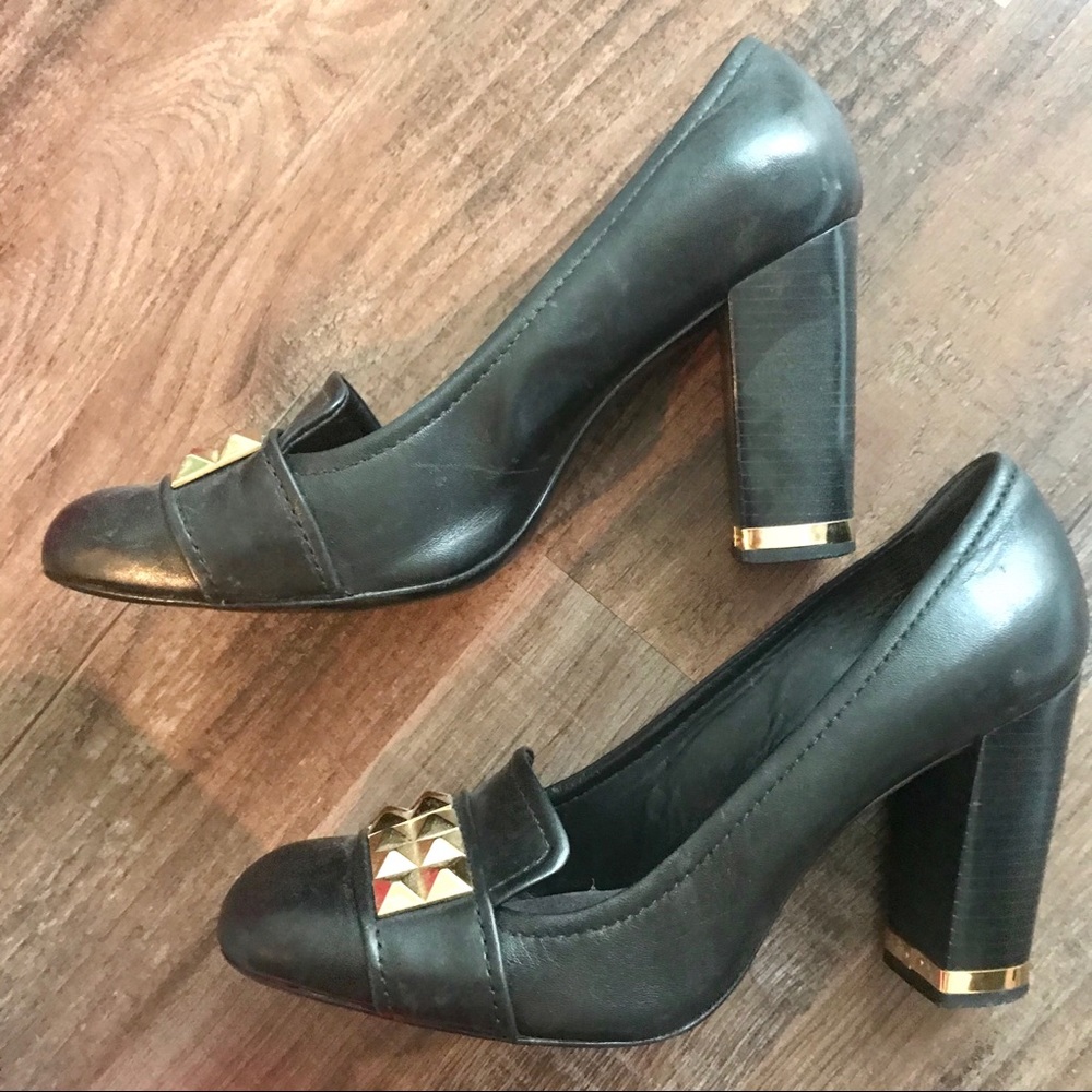 Tory Burch Block Heel Diamond Stud Pumps